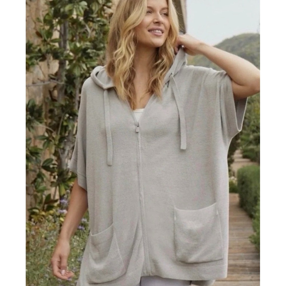 Barefoot Dreams CozyChic Ultra Lite Zip Up Hoodie Gray S/M
